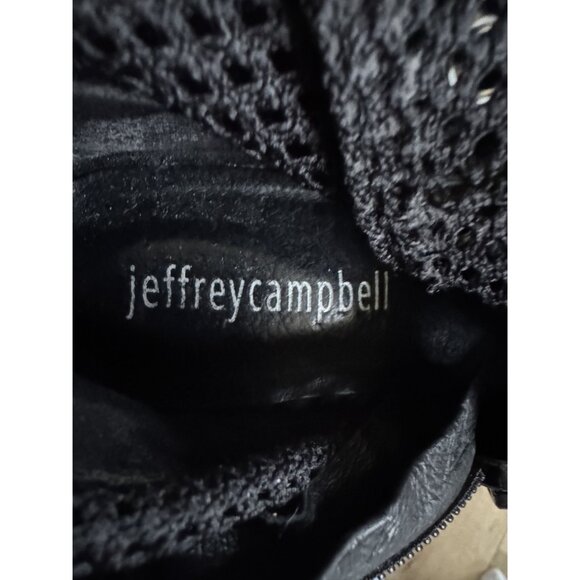 Free People X Jeffrey Campbell Ricki Hiker Boot Black Mesh Block Heel Size 8 - Picture 16 of 16